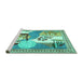 Sideview of Machine Washable Animal Turquoise Traditional Area Rugs, wshtr3885turq