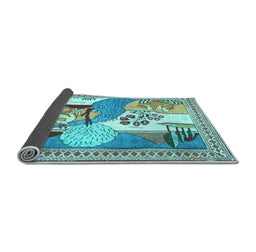 Sideview of Animal Light Blue Traditional Rug, tr3885lblu