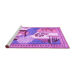 Sideview of Machine Washable Animal Purple Traditional Area Rugs, wshtr3885pur