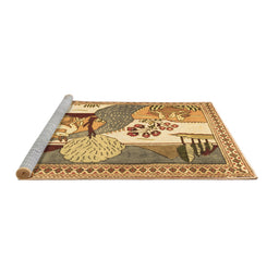 Sideview of Machine Washable Animal Brown Traditional Rug, wshtr3885brn