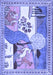 Machine Washable Animal Blue Traditional Rug, wshtr3885blu