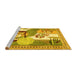 Sideview of Machine Washable Animal Yellow Traditional Rug, wshtr3885yw