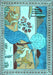 Machine Washable Animal Light Blue Traditional Rug, wshtr3885lblu