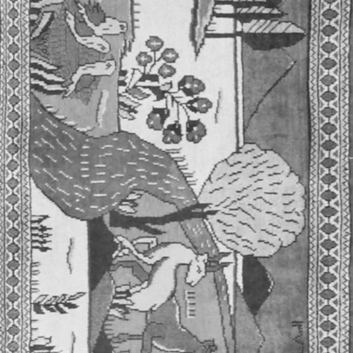 Serging Thickness of Machine Washable Animal Gray Traditional Rug, wshtr3885gry