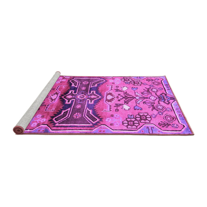 Sideview of Machine Washable Animal Purple Traditional Area Rugs, wshtr3886pur