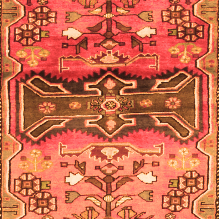 Serging Thickness of Machine Washable Animal Orange Traditional Area Rugs, wshtr3886org