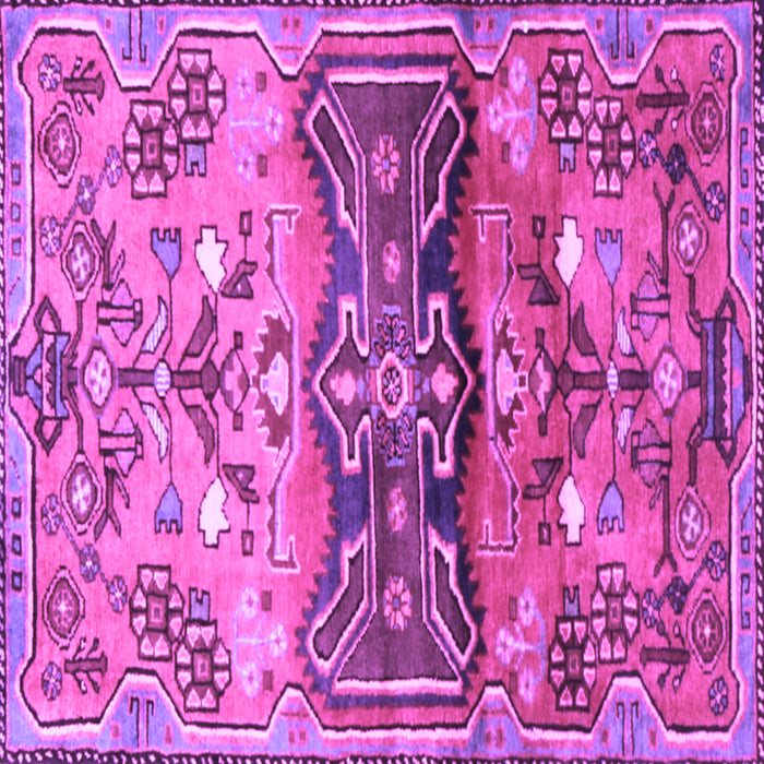 Square Machine Washable Animal Purple Traditional Area Rugs, wshtr3886pur