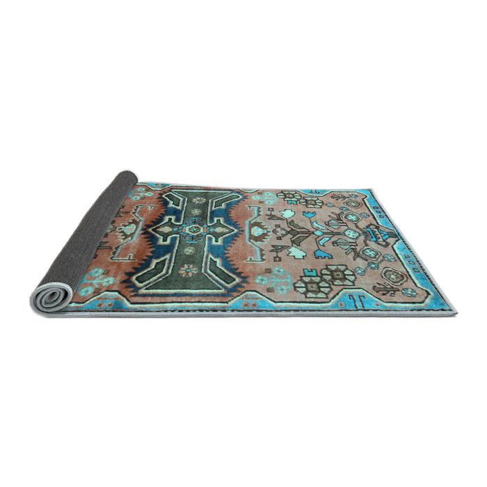 Sideview of Animal Light Blue Traditional Rug, tr3886lblu