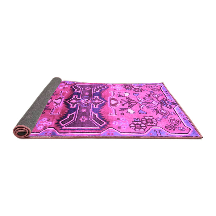 Sideview of Animal Purple Traditional Rug, tr3886pur