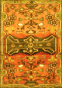 Animal Yellow Traditional Rug, tr3886yw