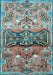 Machine Washable Animal Light Blue Traditional Rug, wshtr3886lblu