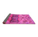 Sideview of Animal Pink Traditional Rug, tr3886pnk