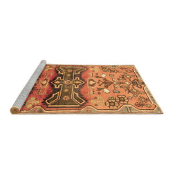 Sideview of Machine Washable Animal Brown Traditional Rug, wshtr3886brn