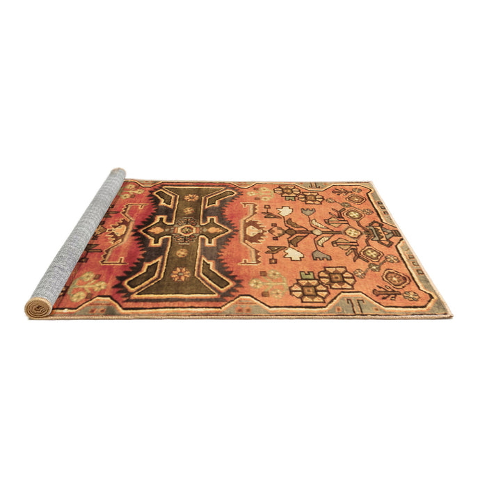 Sideview of Machine Washable Animal Brown Traditional Rug, wshtr3886brn