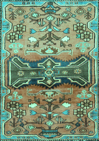 Animal Turquoise Traditional Rug, tr3886turq