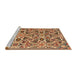 Sideview of Machine Washable Traditional Mahogany Brown Rug, wshtr3887