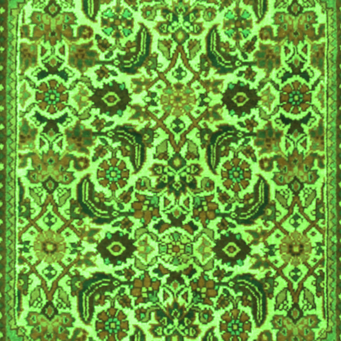 Serging Thickness of Machine Washable Persian Green Traditional Area Rugs, wshtr3887grn
