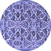 Round Persian Blue Traditional Rug, tr3887blu