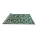 Sideview of Machine Washable Persian Light Blue Traditional Rug, wshtr3887lblu