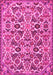 Machine Washable Persian Pink Traditional Rug, wshtr3887pnk