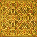 Square Persian Yellow Traditional Rug, tr3887yw