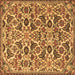 Square Machine Washable Persian Brown Traditional Rug, wshtr3887brn