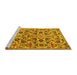 Sideview of Machine Washable Persian Yellow Traditional Rug, wshtr3887yw