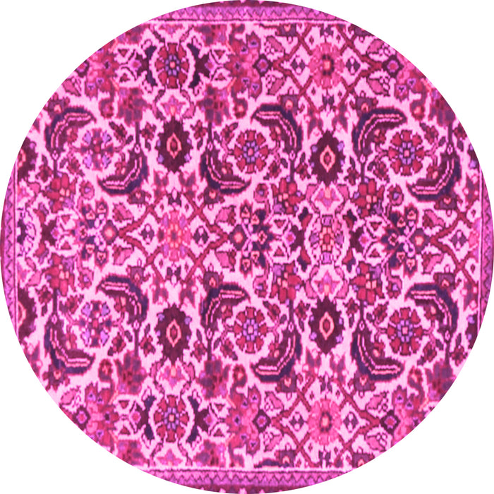 Round Persian Pink Traditional Rug, tr3887pnk