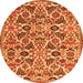 Machine Washable Persian Orange Traditional Area Rugs, wshtr3887org