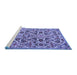 Sideview of Machine Washable Persian Blue Traditional Rug, wshtr3887blu