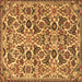 Square Persian Brown Traditional Rug, tr3887brn