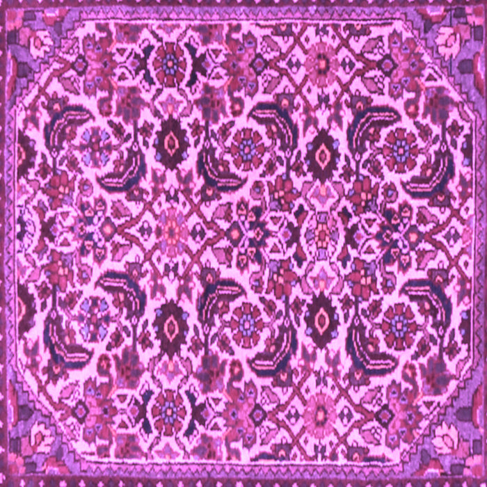 Square Machine Washable Persian Purple Traditional Area Rugs, wshtr3887pur