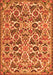 Serging Thickness of Machine Washable Persian Orange Traditional Area Rugs, wshtr3887org