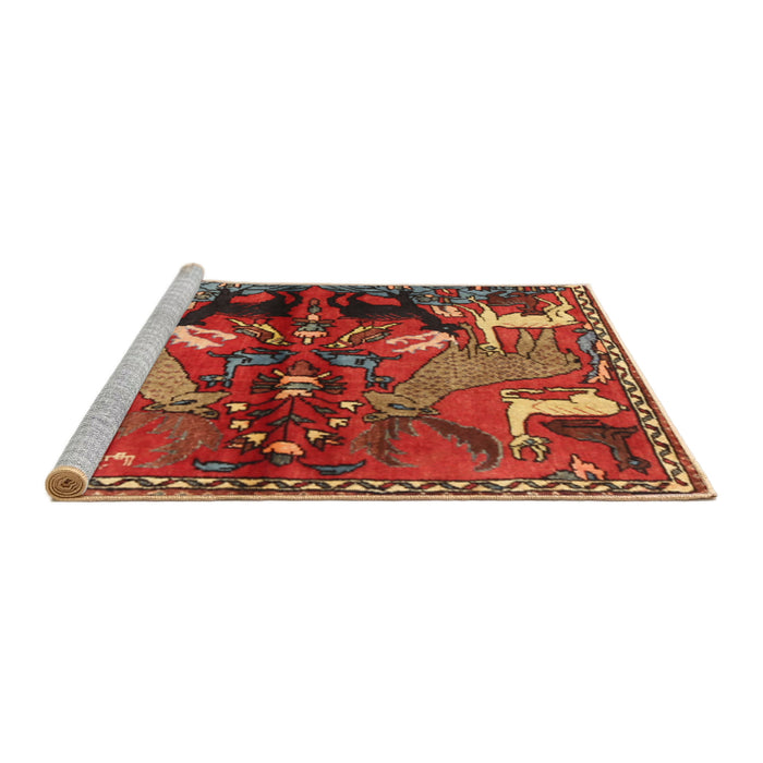 Sideview of Machine Washable Traditional Bronze Brown Rug, wshtr3888