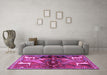 Machine Washable Animal Purple Traditional Area Rugs in a Living Room, wshtr3888pur