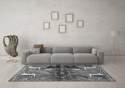 Machine Washable Animal Gray Traditional Rug in a Living Room,, wshtr3888gry