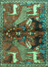 Animal Turquoise Traditional Rug, tr3888turq