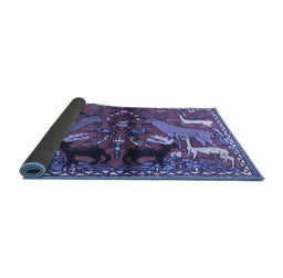 Sideview of Animal Blue Traditional Rug, tr3888blu