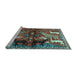 Sideview of Machine Washable Animal Light Blue Traditional Rug, wshtr3888lblu