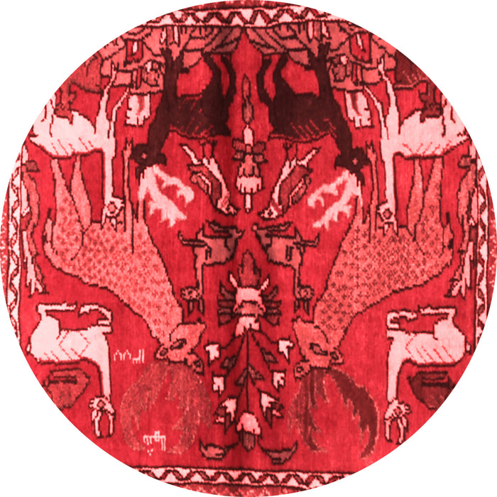 Machine Washable Animal Red Traditional Rug, wshtr3888red