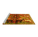 Sideview of Machine Washable Animal Yellow Traditional Rug, wshtr3888yw