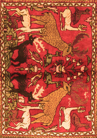 Animal Orange Traditional Rug, tr3888org