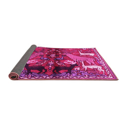 Sideview of Animal Pink Traditional Rug, tr3888pnk