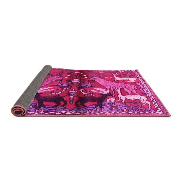 Sideview of Animal Pink Traditional Rug, tr3888pnk