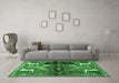 Machine Washable Animal Emerald Green Traditional Area Rugs in a Living Room,, wshtr3888emgrn