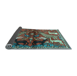 Sideview of Animal Light Blue Traditional Rug, tr3888lblu