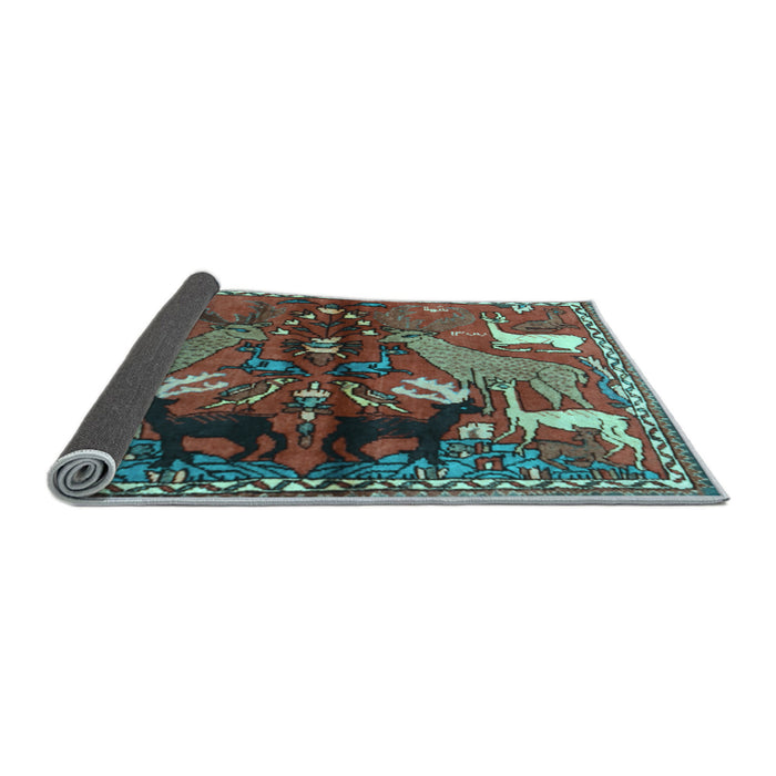 Sideview of Animal Light Blue Traditional Rug, tr3888lblu