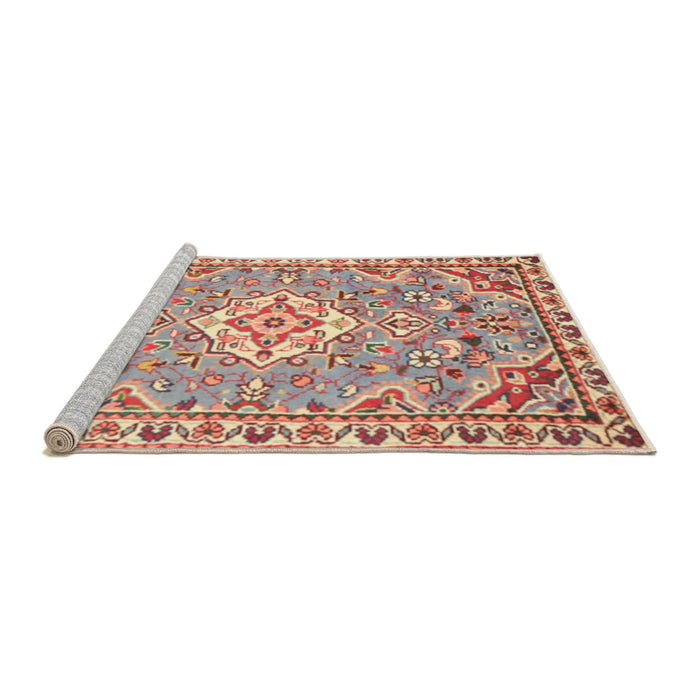 Sideview of Machine Washable Traditional Orange Rug, wshtr3889