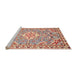 Sideview of Machine Washable Traditional Orange Rug, wshtr3889