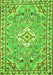 Serging Thickness of Machine Washable Medallion Green Traditional Area Rugs, wshtr3889grn